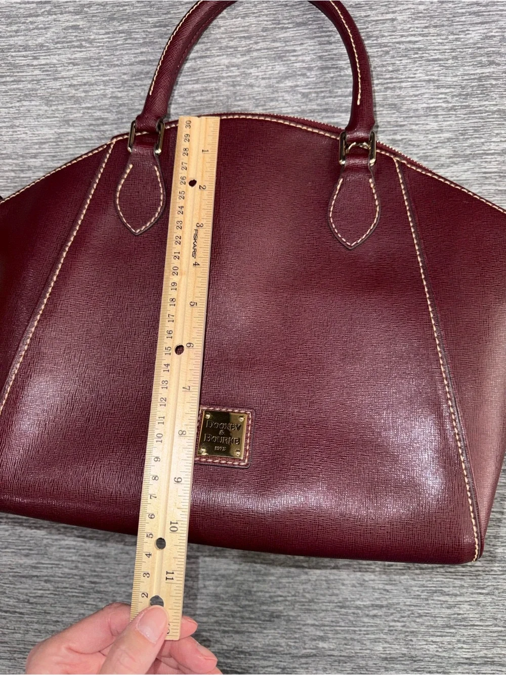 Dooney & Bourke Sydney Burgundy Saffiano Dome Satchel